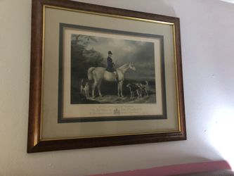 Framed horse picture signed and numbered