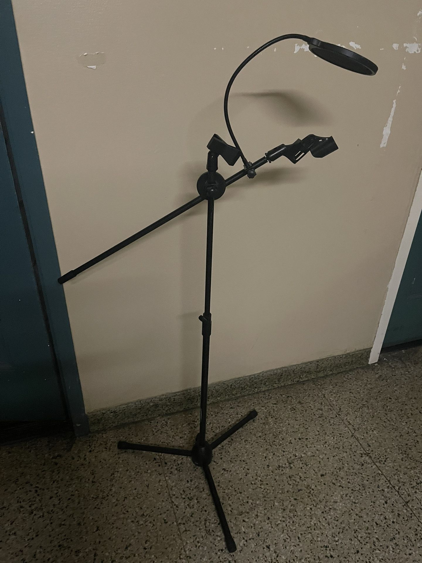 Microphone Stand With Cables And Mic