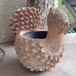 Vintage Chicken Pottery Pot 