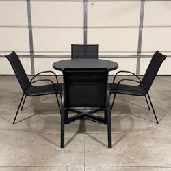 New Black 5 Piece Outdoor Patio Dining Set - Table and Chairs (Can Deliver)