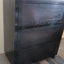 Cajoneras de 3 Cajones, Nuevas Son 2 De Red Oak, Pura Madera Y Varnisadas Color Negra 🌑