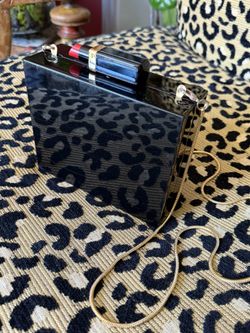 Designer Lulu Guinness Lipstick Black Gloss Purse