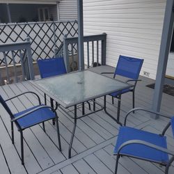 Glass Patio Table and 4 chairs