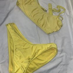 Bright yellow bikini