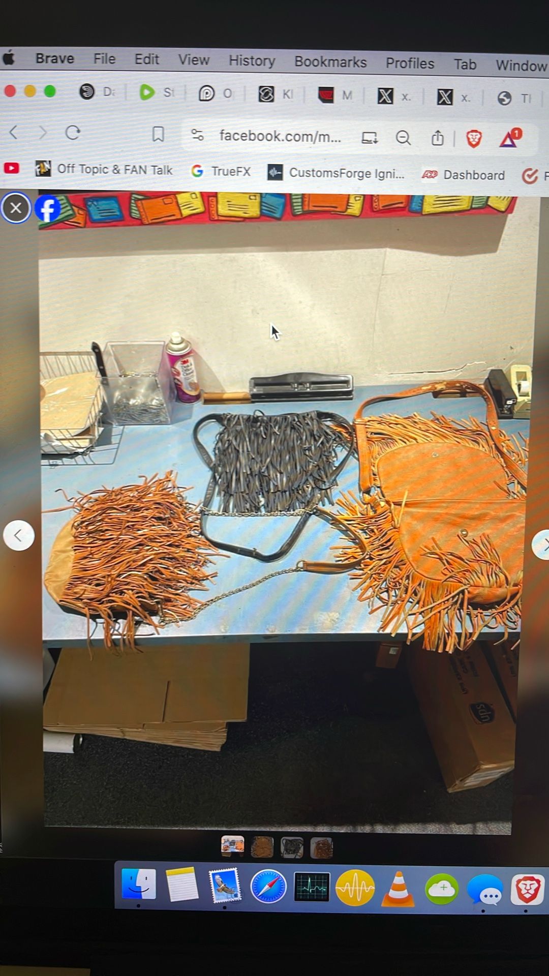 Use Fringe leather purses, two orange one black