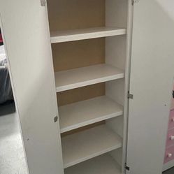 Tall White Closet With Shelves 