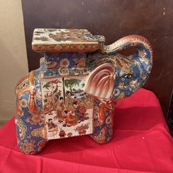 Chinese porcelain/Mid 20th Century Japanese Porcelain 10” height  Satsuma Elephant Plant Stand. GREAT CONFITION BEDT OFFER