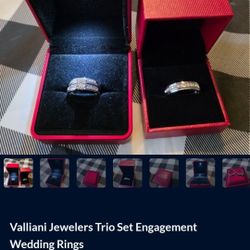 Valliani Jewelers Trio Set Engagement Wedding Rings