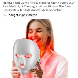 NEWKEY Red Light Therapy Mask for Face,7 Colors LED Face Mask Light Therapy, At-Home Photon Skin Care Beauty Mask for Anti Wrinkles Acne Reduction