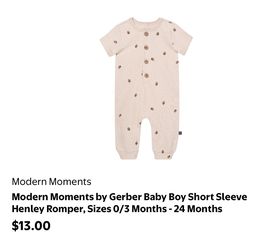 Modern Moments Brown Strawberry Romper -12 months