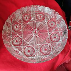 Vintage Cut Crystal Deep Plate & Vase