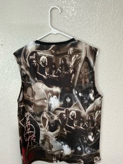 Vtg AEROSMITH AOP All Over Print Tank Top Jersey Hard Rock Glam Band Giant L