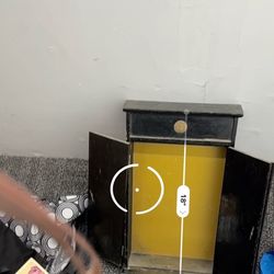 Vintage Black & Gold Decorative Cabinet - 18"