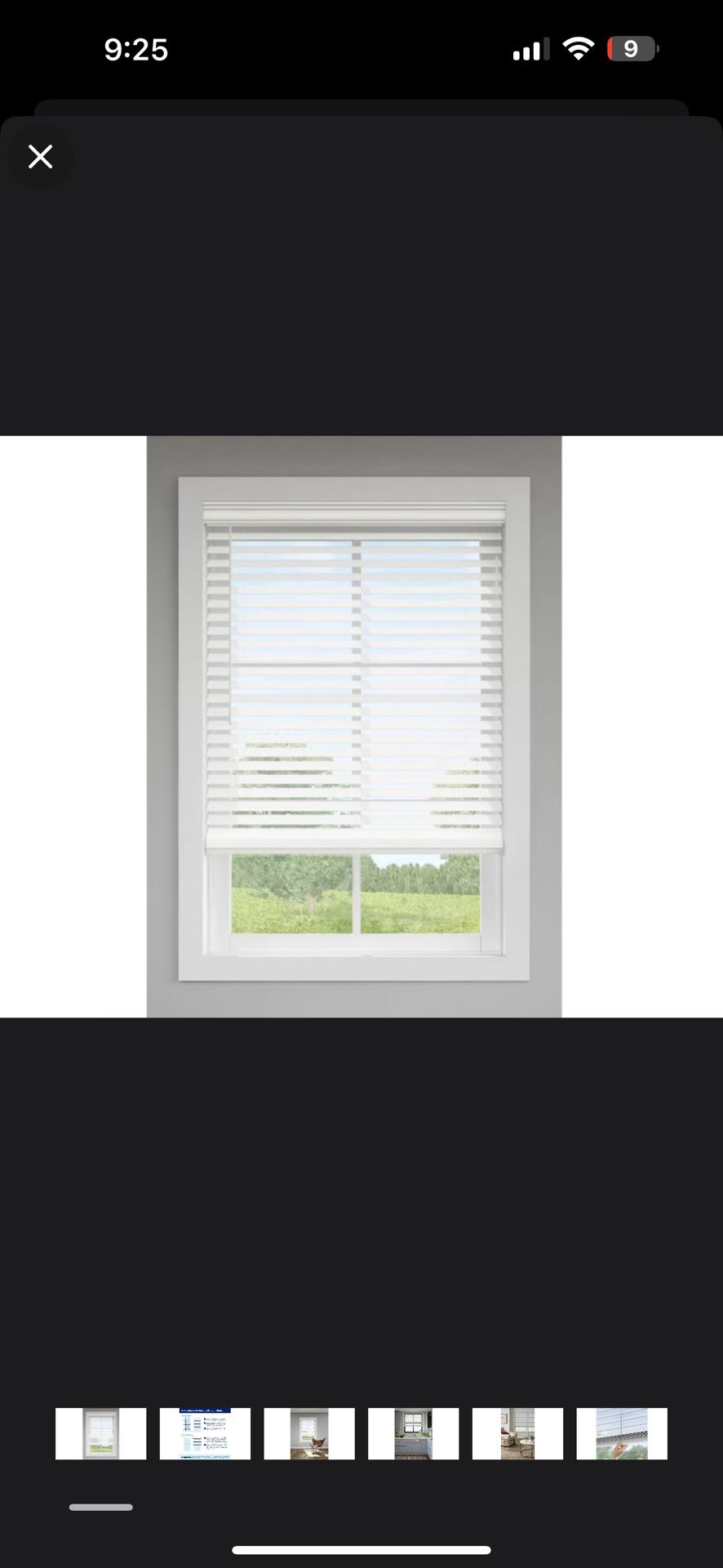 Faux Wood Horizontal Blinds 47x72in 