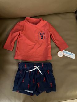 Carter’s lobster swimwear size 3 months UPF 50+