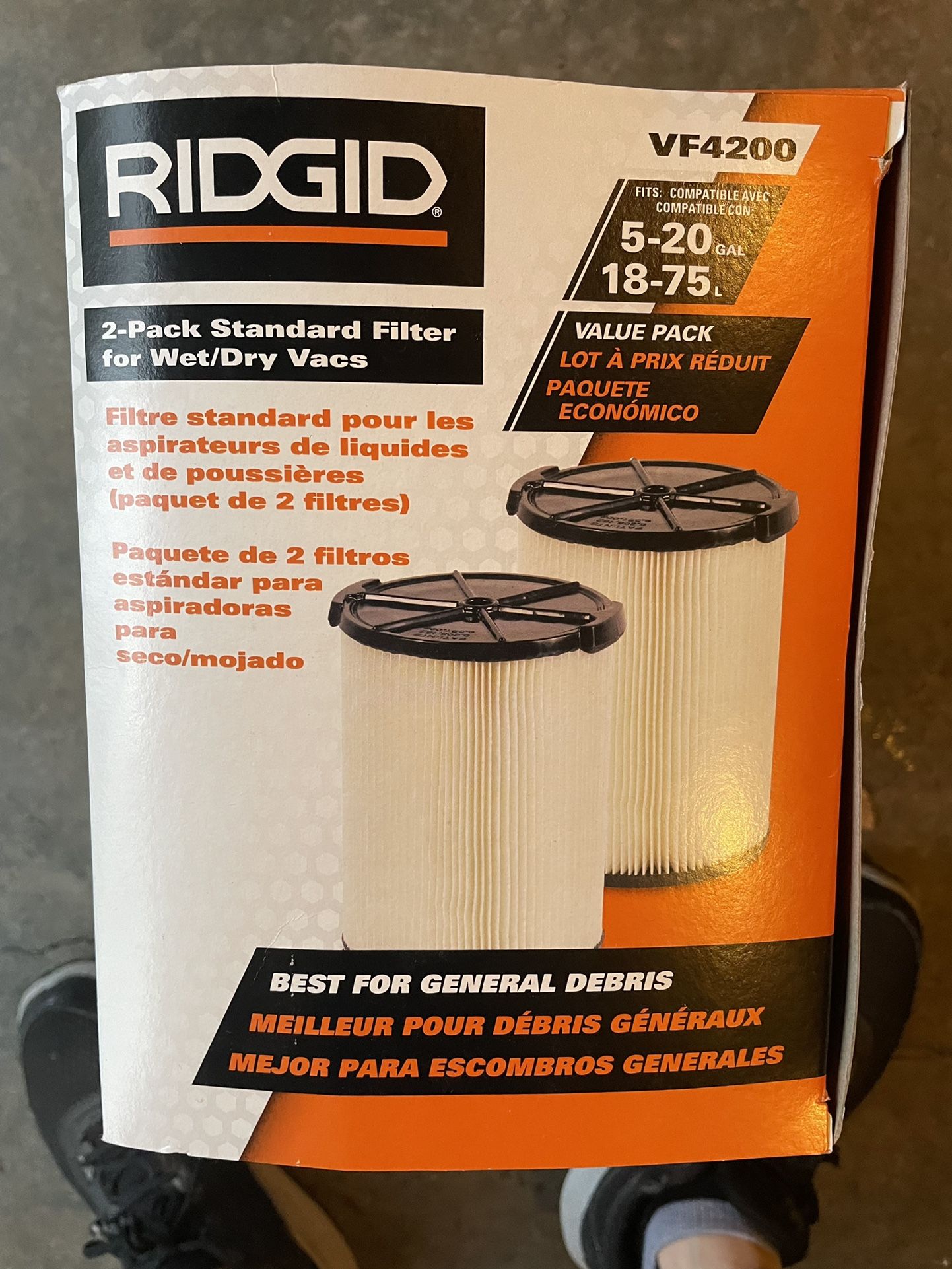 RIDGID Standard Wet/dry Vac Filters 2pack for Sale in Olympia, WA