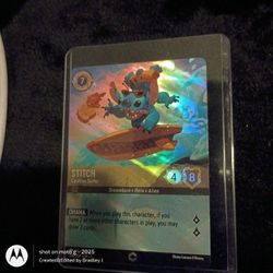 Disney 1st Chapter lorcana Card ENCHANTED STITCH carefree Surfer! NM