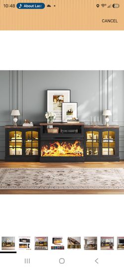 97"  Tv stand with 36" panoramic fireplace