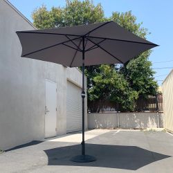 $70 (New) Patio set (10ft umbrella and base stand) tilt crank, outdoor garden market, beige or red color