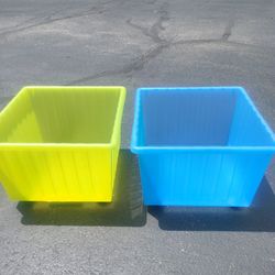 Green & Blue Plastic Storage Bins