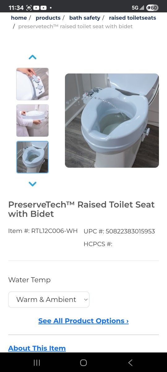 Raised Toilet Seat With Bidet