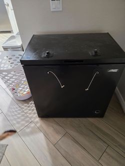 Black deep freezer with lock