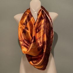 Orange Brown Geometric Pattern Scarf