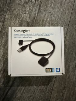 Kensington VeriMark Desktop USB Fingerprint Reader - Windows Hello, Windows 11 Fingerprint Scanner for PC, FIDO U2F, FIDO2 (K62330WW)