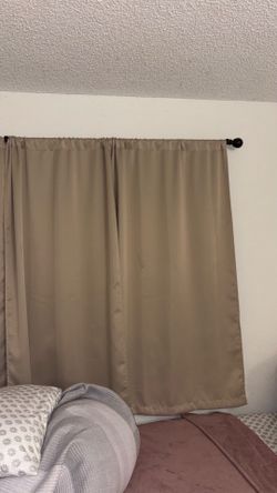 Half-Length Blackout Curtains with Rods