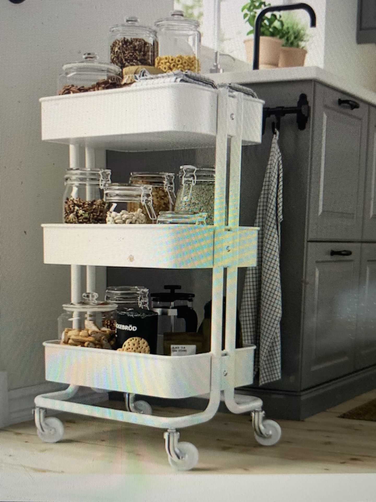 IKEA Rolling Storage Cart. White for Sale in Riverside, CA OfferUp
