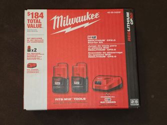 M12 Batteries 2.0 x 2 Plus Charger Milwaukee