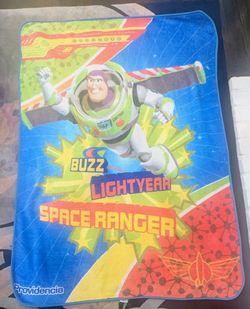 Disney  2010 Vintage Buzz Lightyear Space Ranger Kids Blanket
