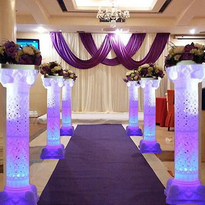 4 PCS tall wedding columns with LED lights