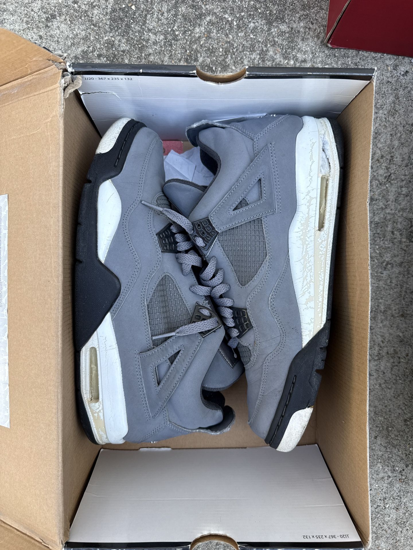2004 Jordan 4 ‘Cool Grey’ / size 11 / project shoe, soles are crumbling / $25