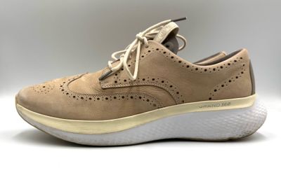 Cole Haan GrandPrø 360 Wingtip Oxford Sneakers Men’s 11M Beige Nubuck C35821