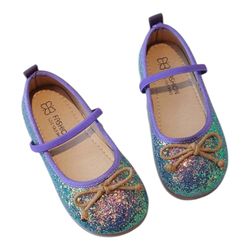 Girls' Crystal Shoes, Princess Style, Breathable, With Bow