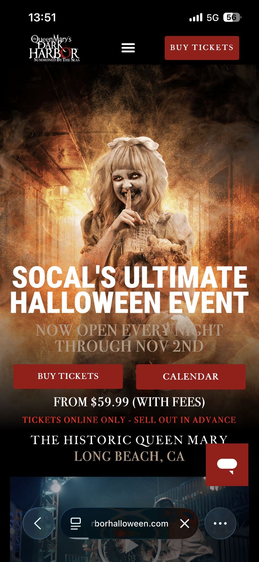 Queen Mary Dark Harbor Tickets