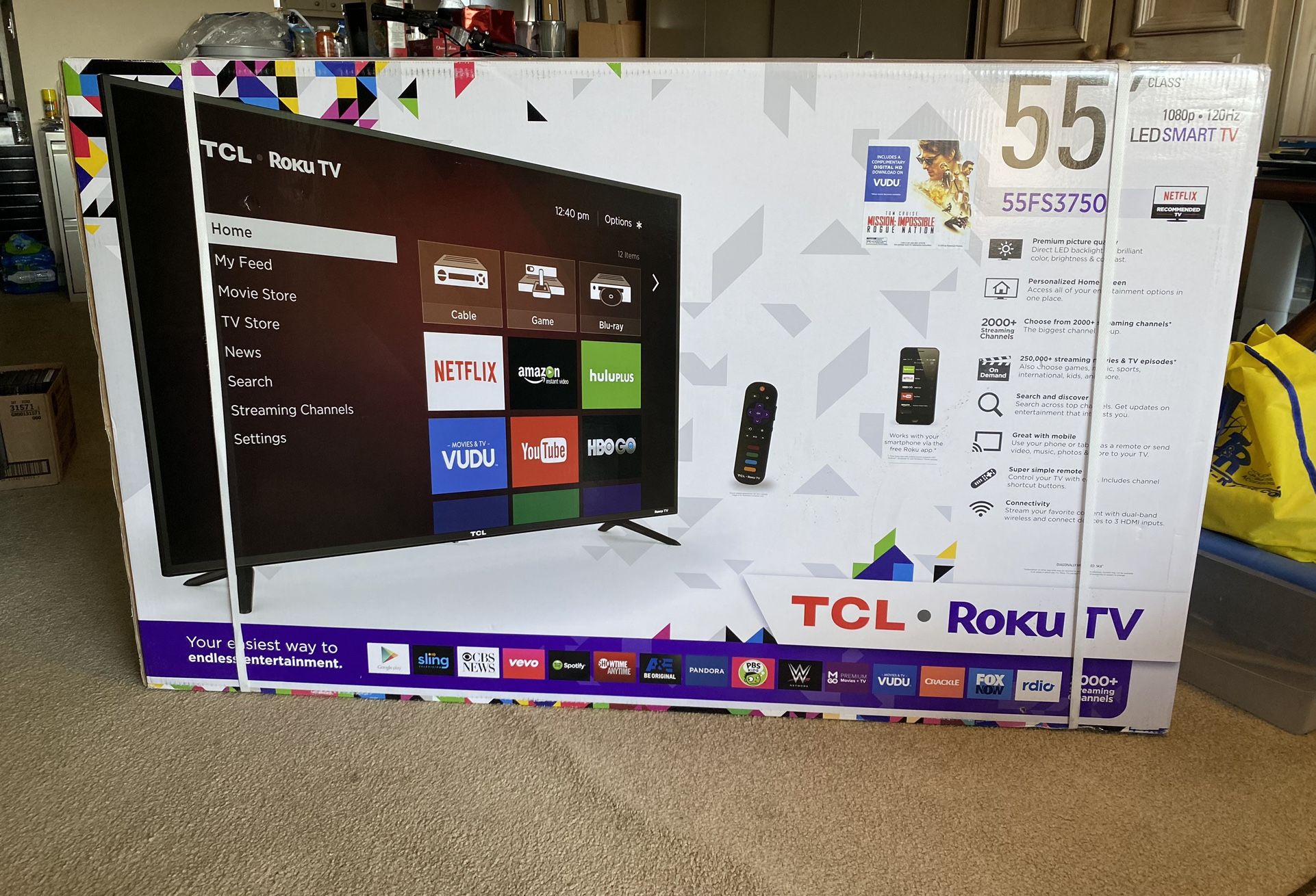 55”TV - New In Box ! ROKU Flat Screen Smart TV