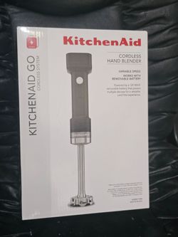 KitchenAid Go Cordless Hand Blender! Battery & Charger Included! Black Matte! khbrv71bm New Sealed!