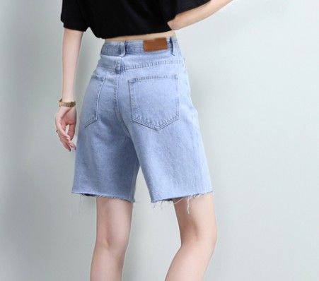 Denim shorts women summer high waist five-point jeans women-BB