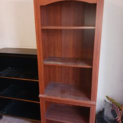 2 Matching Wood Bookcases 