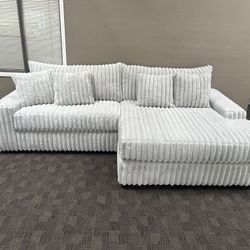 White Grey Sectional Couch