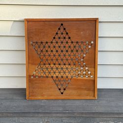 Vintage Wooden Chinese Checkers Game Board
