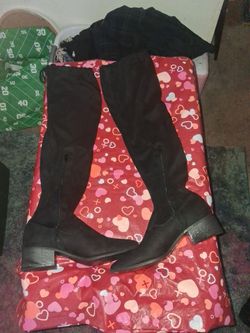 Over the knee Suede look Boots Sz 9