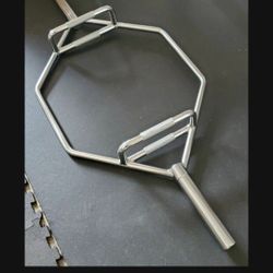 OLYMPIC HEX/TRAP BAR $129  OLYMPIC BARBELL 7 FT 45 LBS WITH BEARINGS FOR NICE SMOOTH SPIN  $129  EACH ( BRAND NEW  )