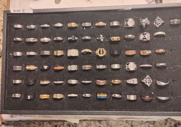 Stainless steel rings size 8