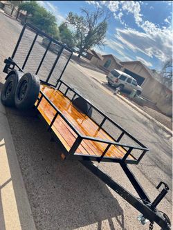 12ft x 5 1/2ft Single Axle Utility Trailer with new Wood Deck and Ramp