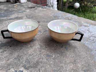 Czechoslovakia brown pearl tea cups