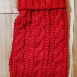 NEW Red Cable Knit Turtle Neck Dog Sweater (S)