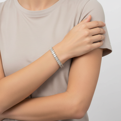 14K White Gold 7" Diamond Bracelet - 3.90ct
